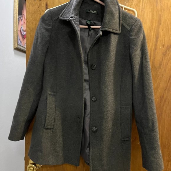 Women's size 4 Ralph Lauren Wool Gray Pea Coat
